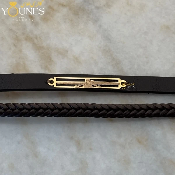 دستبند طلا چرم مردانه L157